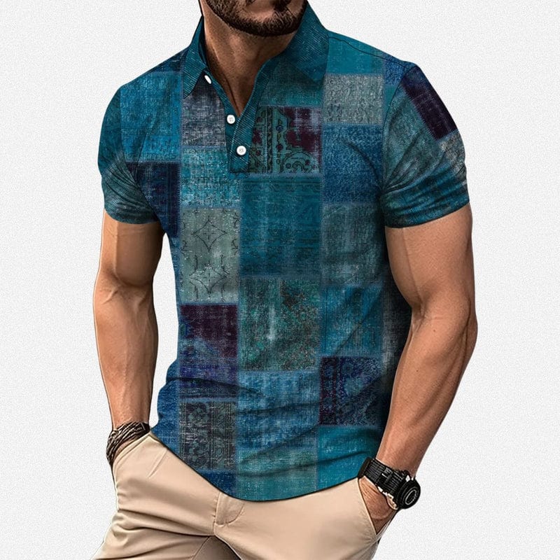 Aurorix Patchwork Polo Shirt