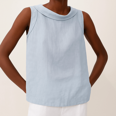 Avice Sleeveless Roll Collar Top