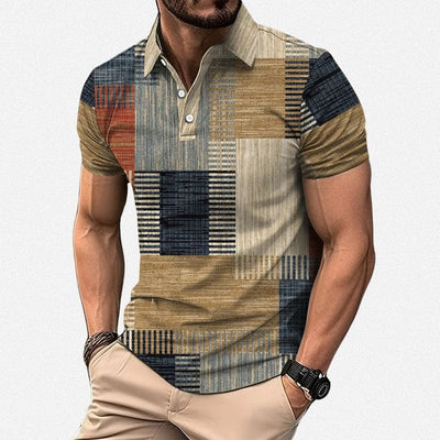 Aurorix Patchwork Polo Shirt