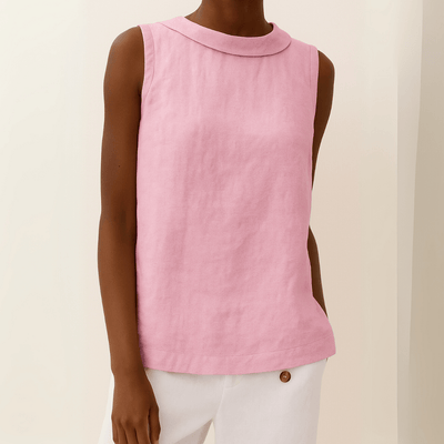 Avice Sleeveless Roll Collar Top