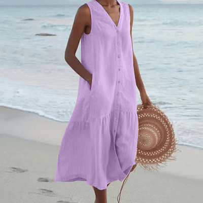 Lyra Linen Midi Dress