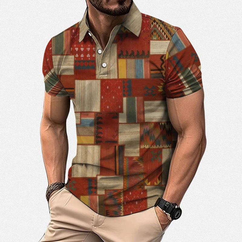 Aurorix Patchwork Polo Shirt
