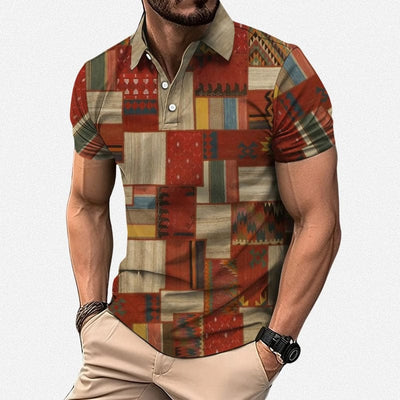 Aurorix Patchwork Polo Shirt