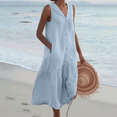 Lyra Linen Midi Dress