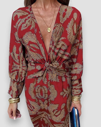 Kaia Twist-Front Maxi Dress