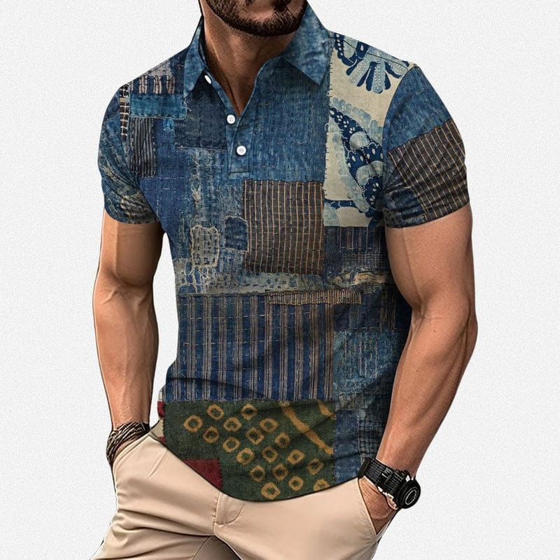 Aurorix Patchwork Polo Shirt