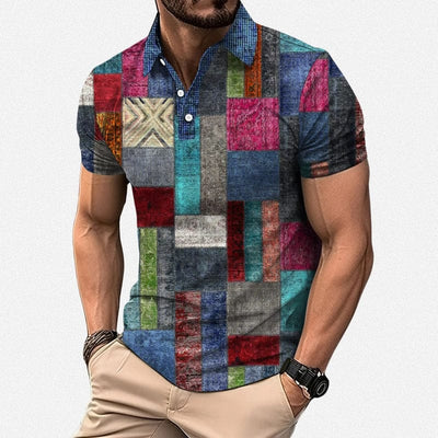 Aurorix Patchwork Polo Shirt