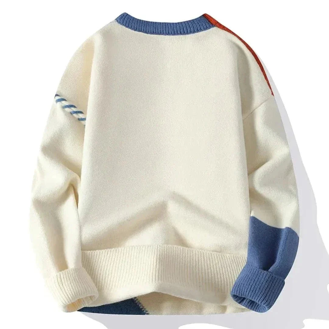 Kelvin Patchwork O-Neck Sweater