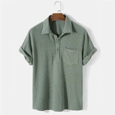 Marlo Waffle-Knit Polo Shirt