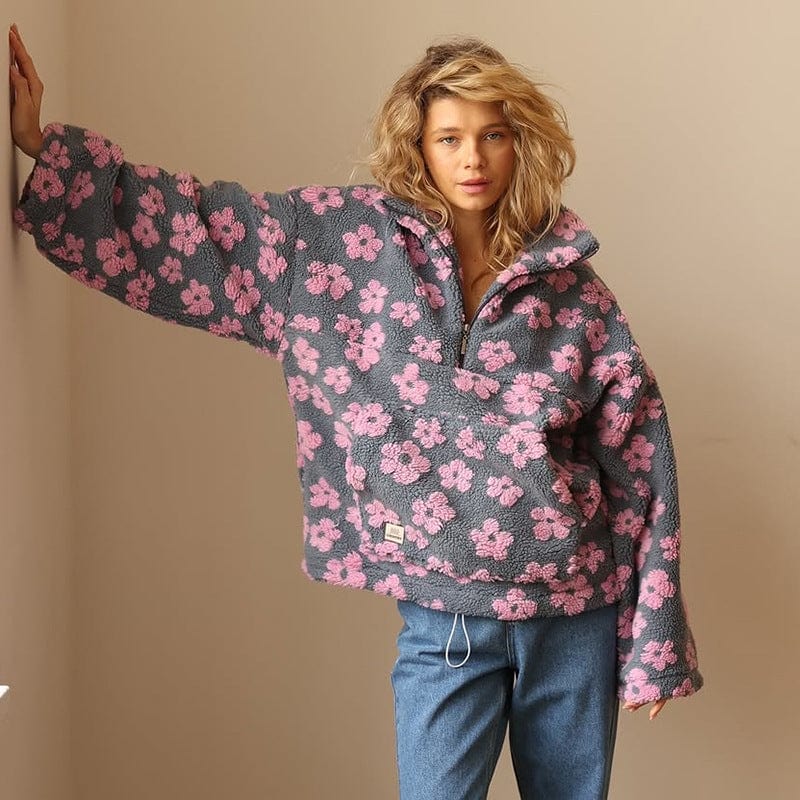 Marlen Flower Print Zip Jacket