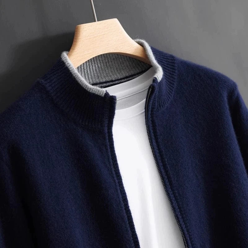 Aidan Crown Cashmere Zip-Up Cardigan