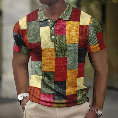 Aurorix Patchwork Polo Shirt