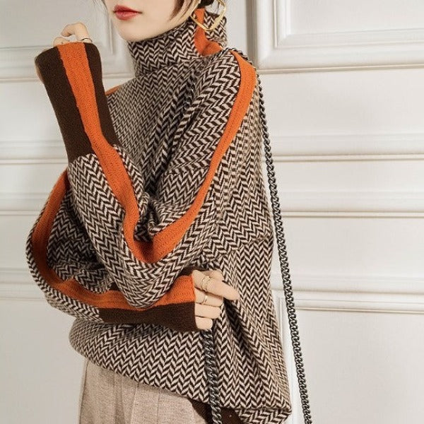 Preston Hayes | Turtleneck sweater with striking contrasting stripes