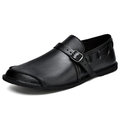 Calen Buckled Leather Loafers