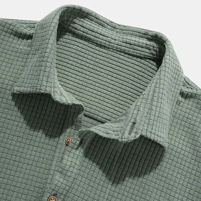 Marlo Waffle-Knit Polo Shirt