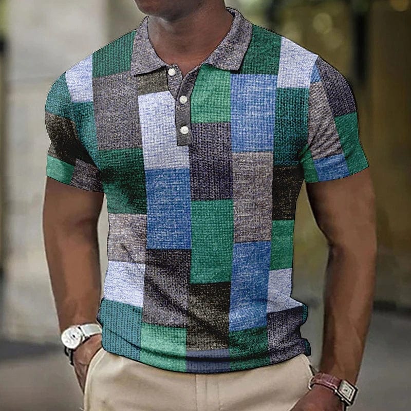 Aurorix Patchwork Polo Shirt
