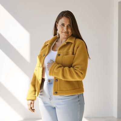 Seliana Fuzzy Buttoned Coat
