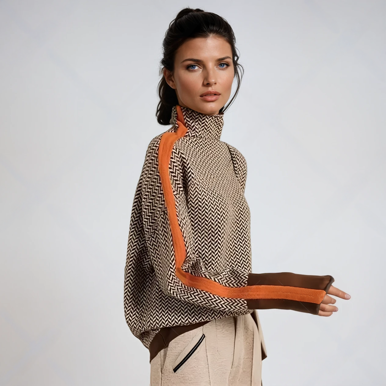 Preston Hayes | Turtleneck sweater with striking contrasting stripes