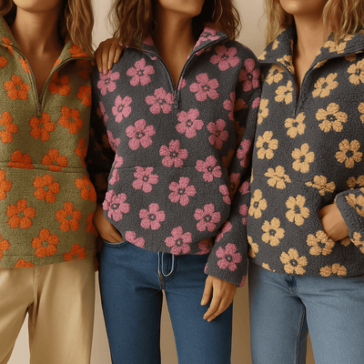 Marlen Flower Print Zip Jacket