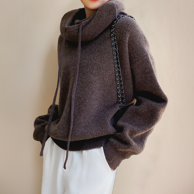 Amina | Luxe Merino Wool Hoodie Elegance