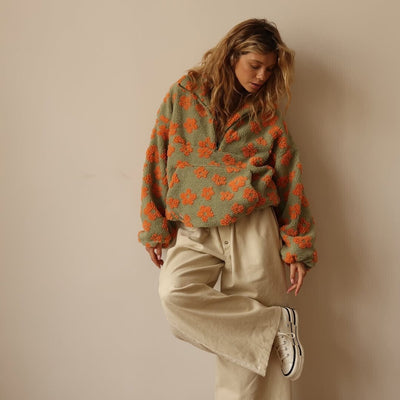 Marlen Flower Print Zip Jacket