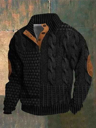 Grady Elbow-Patch Cable Sweater